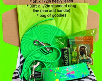 Neon Green Biothane Splatter set