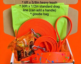 Neon Orange Biothane Splatter Set