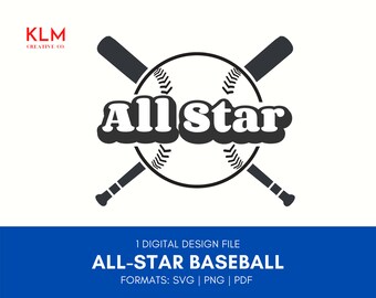 All Star Baseball svg | All Star Softball Clipart | Softball svg | Baseball png | Softball svg Files | All Star Baseball Files for Cricut
