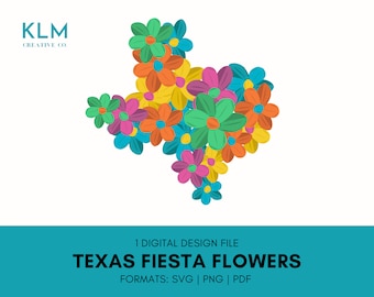 SA Texas Fiesta Flowers SVG / Fiesta Flower Crown Clipart / Flower Crown SVG / SA TX Fiesta PNG / Texas Fiesta Flower Crown