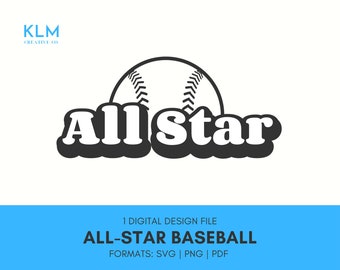 All Star Baseball svg | All Star Softball Clipart | Softball svg | Baseball png | Softball svg Files | All Star Baseball Files for Cricut