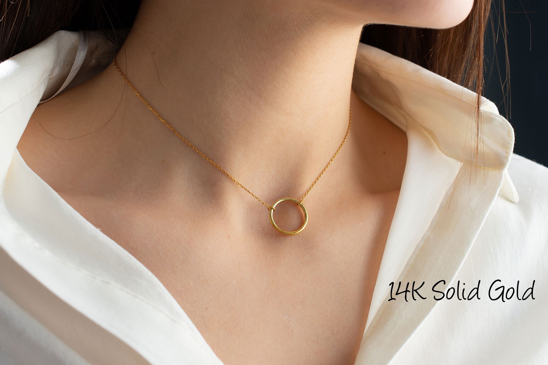 14k gold on sale circle pendant
