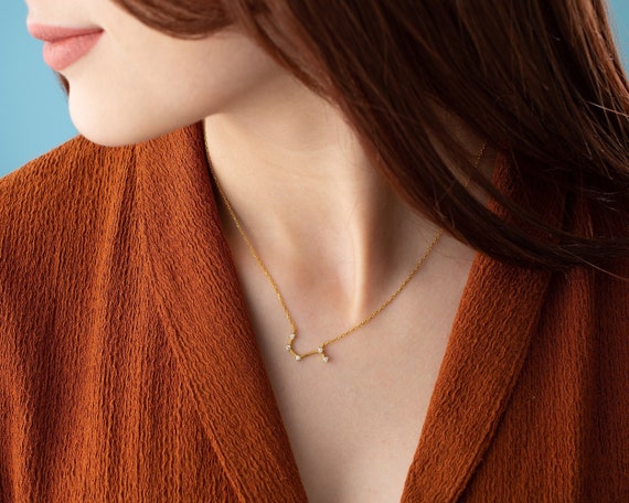 Aries Necklace, Birthstone Zodiac Necklace, April Gifts, Star Sign Pendant, Astrology Necklace, Aries Birthday Gift, Horoscope Necklace