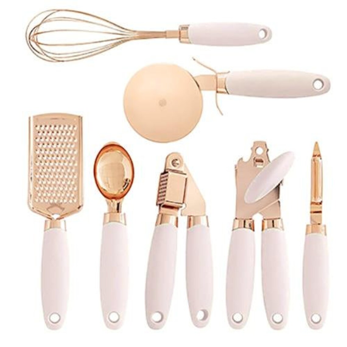 7 Pc Rose Gold Kitchen Set Stainless Steel Utensils Soft Etsy