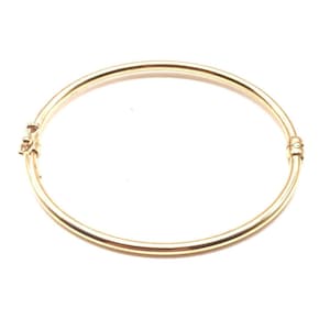 Gold Dainty Polished Bracelet, 14K Gold Bracelet, Real Gold Bangle Bracelet, Shiny Gold Bangle, Sparkling Bangle, Italian Bangle Bracelet