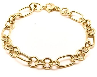 14K ゴールド チェーンブレスレット イタリア製 14Kイエローゴールドのイタリア製チェーンブレスレット。 - Etsy 日本