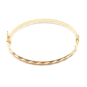 Gold Dainty Polished Bracelet, 14K Gold Bracelet, Real Gold Bangle Bracelet, Shiny Gold Bangle, Sparkling Bangle, Italian Bangle Bracelet
