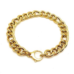Yellow Gold Bracelet, Curb Link Bracelet, 14K Gold Bracelet, Real Gold, Bracelet for Women,  Women&#39;s Gold Bracelet, Italian Bracelet