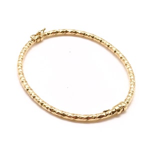 Dainty Hammered Gold Bracelet, 14K Gold Bracelet, Real Gold, Bangle Bracelet, Shiny Gold Bangle, Dainty Bangle, Thin Gold Bracelet