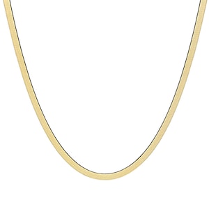 Collier à chevrons en or jaune 14 carats massif 3,5 mm avec fermoir pince de homard, colliers en or italiens, colliers à chevrons en or pour femme