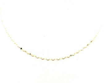 18K Yellow Gold Chain Necklace, Italian Handmade Jewelry