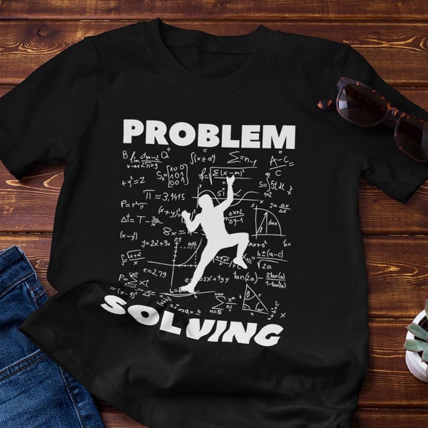 Rock Climbing T Shirt, Bouldering Tee, Problem Solving, Sport Climber Gift, Present for Boulderer, Lead Climb Tshirt, Vintage Mountaineering