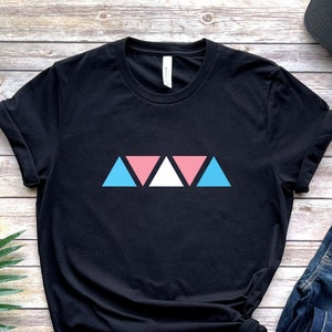 Minimalist Trans Flag Unisex T-shirt - Transgender LGBTQ Gender Neutral Tee