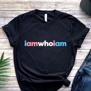 Transgender Pride Shirt, I Am Who I Am, Subtle Trans Pride Tee, Gender Neutral Tshirt, Adult Unisex mtf / ftm, Discreet LGBTQ, LGBT Gift