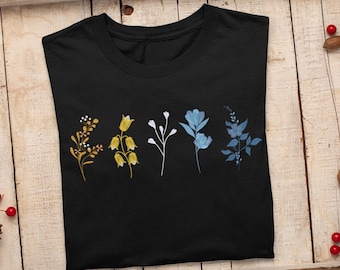 Koszulka unisex Aroace Wildflower, kwiatowy prezent z flagą Aro Ace, aromantyczne kwiaty boho dla osób aseksualnych, subtelny miesiąc dumy LGBTQ, neutralna płeć dla dorosłych