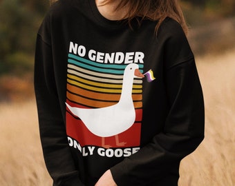 Niet-binair sweatshirt, geen geslacht alleen ganscadeau, grappige niet-binaire vlag, Enby genderneutrale trui, LGBTQ Pride Month Present, zichtbaarheid