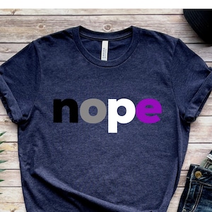 アセクシャル・ノーTシャツ、面白いアセクシャル・フラッグギフト、大人向けジェンダーニュートラル、LGBT控えめプライド月間、LGBTQユニセックスプレゼント、アセクシュアリティ啓発Tシャツ