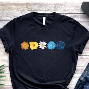 Aroace Flower T Shirt, Floral Aro Ace Flag, Aromantic Asexual Gift, Boho LGBT Tshirt, Subtle LGBTQ Pride Month, Spring Adult Gender Neutral