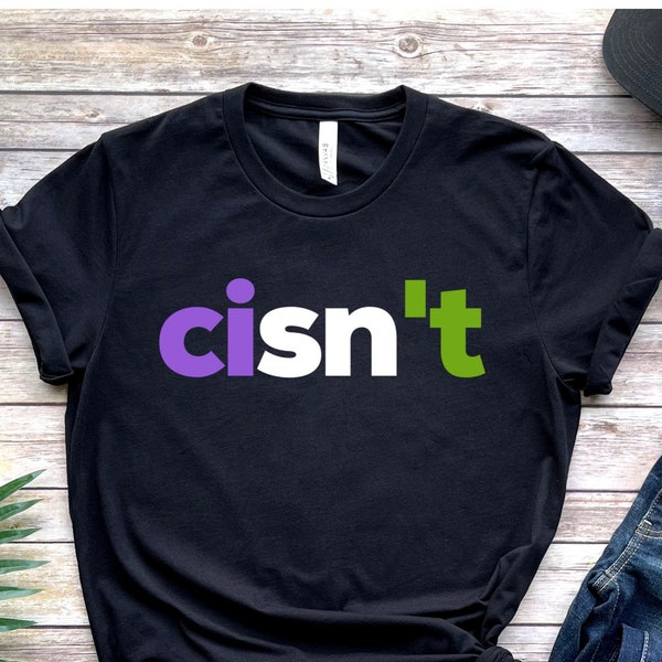 Genderqueer T Shirt, Cisnt Tshirt Gift, Gender Queer Flag Present, Funny Non Binary, Subtle Pride Month, Adult Gender Neutral, LGBTQ, LGBT