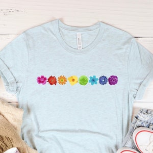 LGBTQIA Pride T Shirt, Flowers LGBTQ Flag, Floral LGBT Shirt, Lgbtqia Pride Gift, Subtle Lgtbq Present, Discreet Demisexual Aromantic Aroace