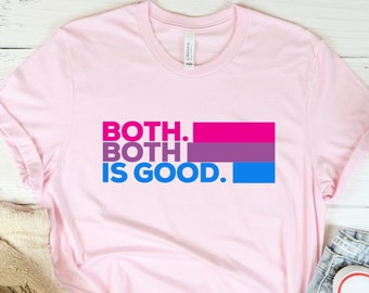 Grappig biseksueel T-shirt, Bi Flag Tshirt, beide goed cadeau, subtiele Pride Month Tee, LGBT Adult Gender Neutral, LGBTQ Present, Queer Visibility