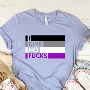 Asexual T-shirt, IDGAF, Subtle Asexual Unisex Gift, Funny Ace Pride Flag, Gender Neutral Tshirt, Discreet LGBT Pride Month, LGBTQ Asexuality