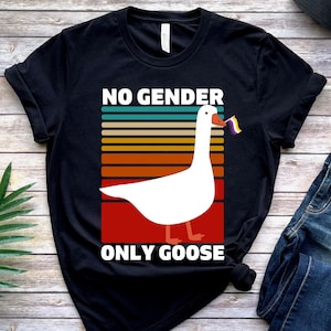 No Gender Only Goose T-shirt, Funny Nonbinary Flag Gift, Subtle LGBTQ Pride Month Art, Non Binary Unisex, Adult Gender Neutral, Enby Present