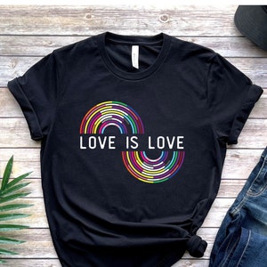 LGBTQ T Shirt, Love Is Love, LGBT Flag Present, Pride Month Gift, LGBTQIA+ Parade Tshirt, Lesbian Gay Bisexual Transgender Queer Awareness