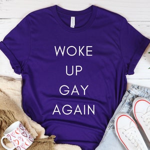 Woke Up Gay Again, Funny Gay Male T Shirt, Vincian Flag Men Tshirt, Subtle LGBTQ Pride Month, mlm Queer Husband Gift, LGBT Boyfriend Present