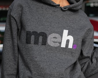 Sudadera con capucha para asexuales, sudadera con capucha meh, jersey con la bandera del orgullo asexual, mes del orgullo LGBTQIA sutil, género neutro, asexualidad, LGBTQ discreto