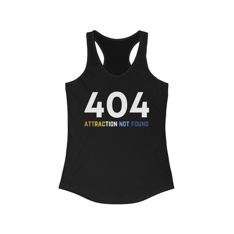 Aroace 404 attractie niet gevonden racerback tanktop afbeelding 1