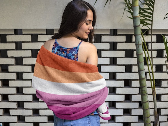Lesbian Flag Beach Towel, LGBTQ Pride Month Gift, Gay Tropical Summer Present, Girlfriend Spring Break, LGBT Visibility