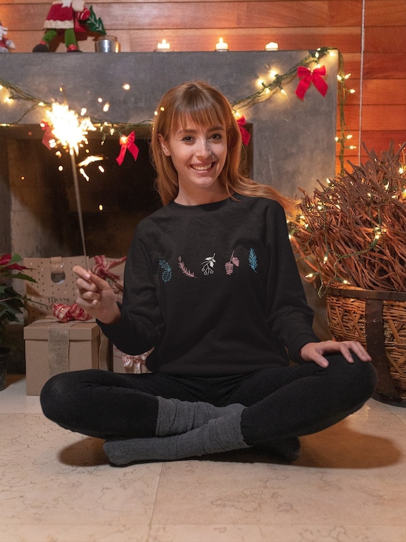 Transgender Sweater, Christmas Pullover, Trans Sweatshirt, Winter Plant Clothes, Adult Gender Neutral, Subtle Pride Month, LGBTQ, LGBT