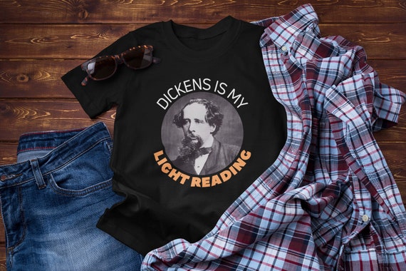Charles Dickens T Shirt, Author Tshirt, Classic Novel Gift, English Literature Professor Book, Graduation Present, Back To School Reading