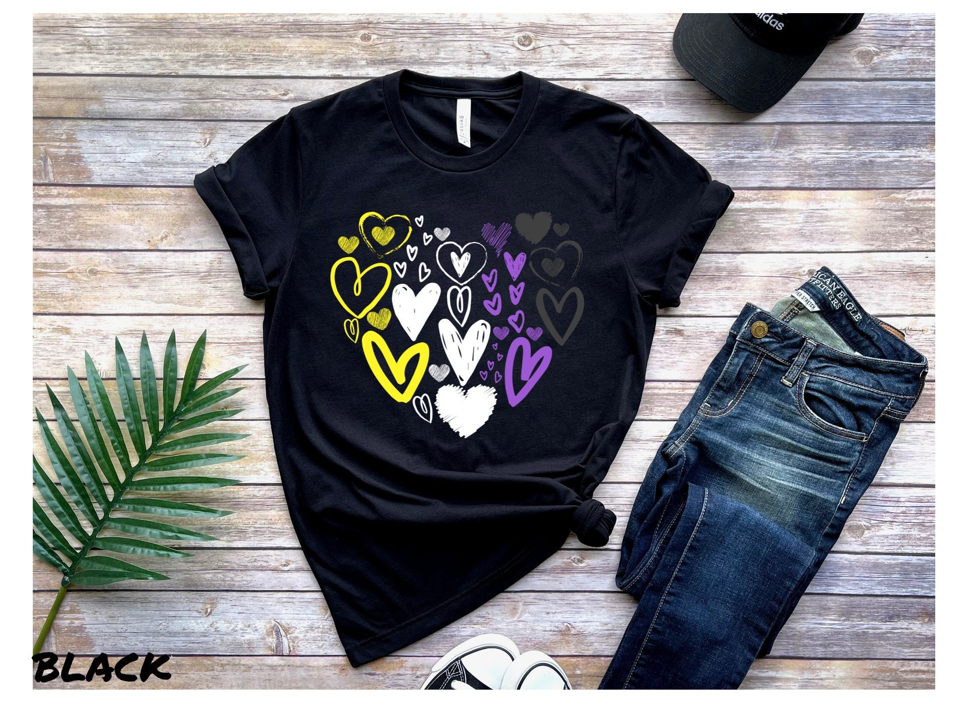 Nonbinary T Shirt, NB Valentine Day Heart Gift, Non Binary Unisex, LGBT Adult Gender Neutral, Enby Tshirt Present, Subtle LGBTQ Pride Month