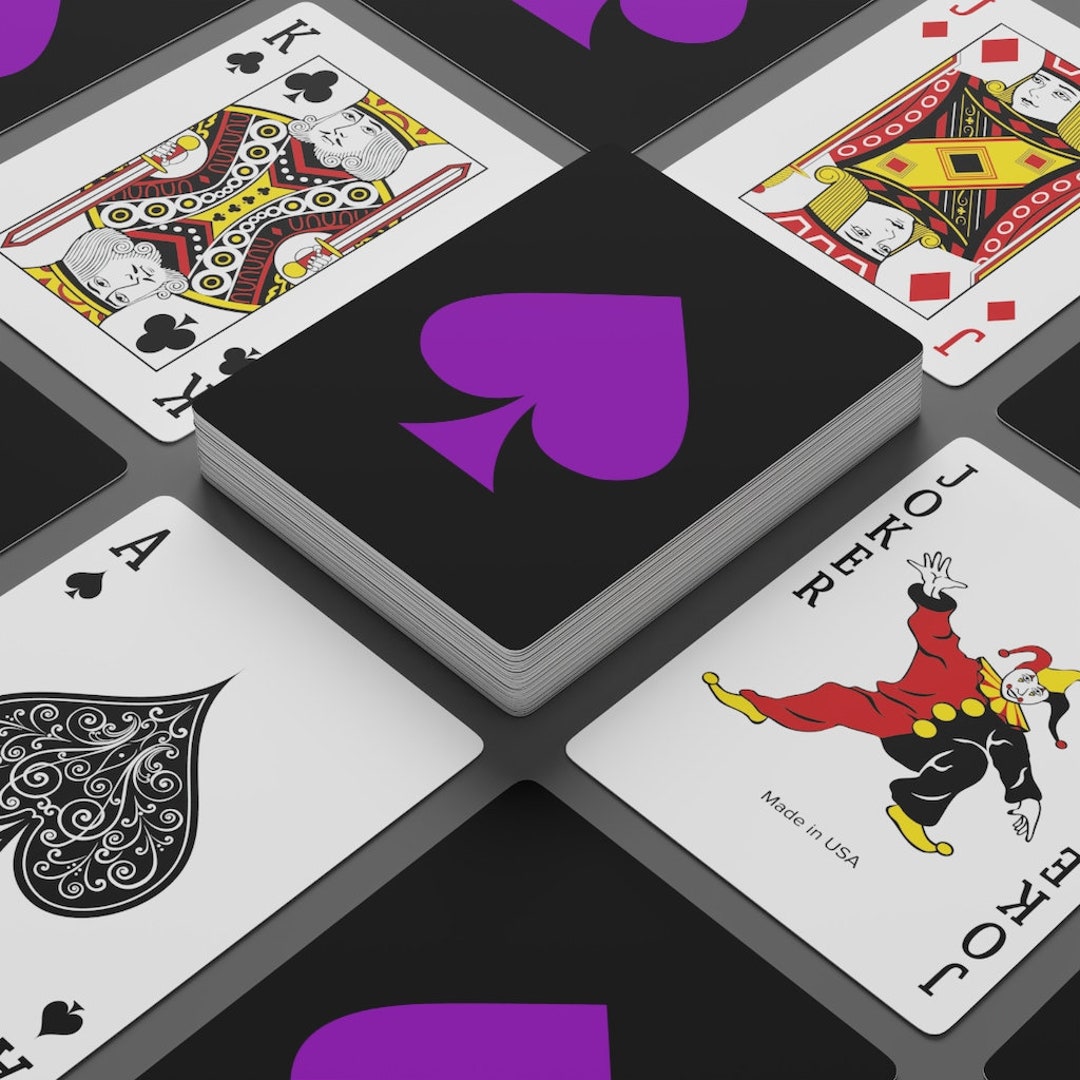Subtle Asexual Playing Cards, Ace Purple Spade Gift, Custom Poker Deck