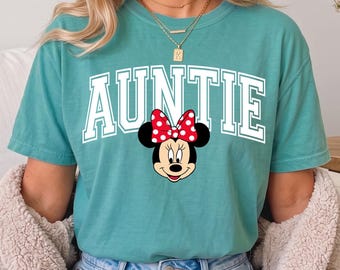 Disney Aunt Shirt Minnie Mouse Auntie Sweatshirt Aesthetic Disney Vacation Outfit for Aunts Magical Aunt Gift Comfort Colors Disney Trip Tee