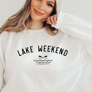 Lake Weekend Sweatshirt or Tee, Cozy Lake Life Crewneck, Cabin & Outdoor Sweatshirt, Lake Vacation Gift, Unisex Fleece Pullover