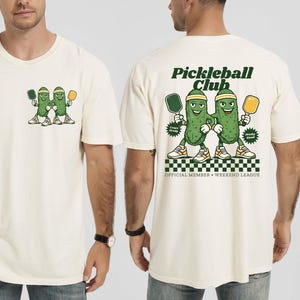 Pickleball Club Shirt, Retro Pickleball Tshirt, Funny Pickleball Player Tee, Front Back Graphic Court Top, Cute Sport Group Gift Crewneck image 1