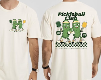 Pickleball Club Shirt, Retro Pickleball Tshirt, Funny Pickleball Player Tee, Front Back Graphic Court Top, Cute Sport Group Gift Crewneck