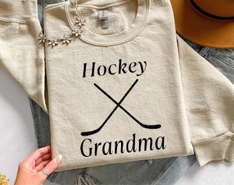 Hockey Grandma Sweatshirt, Ice Hockey Game Day Crewneck, Custom Grandkids Hockey Shirt, Winter Sports Grandma Gift, Aesthetic Hockey Sweater