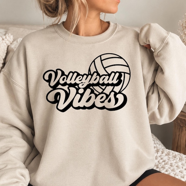 Volleyball Vibes Sweatshirt, Game Day Volleyball Shirt, Volleyball Mom Crewneck, Player Gift Tee, Volleyball Sweatshirt