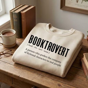 Sudadera con la definición de Booktrovert, regalo divertido para amantes de los libros, sudadera con capucha de bibliotecario, camiseta de la era de los libros, regalo para lectores, camiseta de literatura