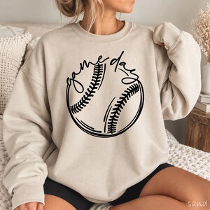 Game Day Baseball Sweatshirt, Baseball Mom Crewneck, Sports Mom Shirt, Ballpark Outfit, Baseball Season Gift, Mom Era Sweatshirt