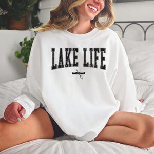 Lake Life Sweatshirt: Cozy Cabin Tee, Outdoor Lover Gift image 3
