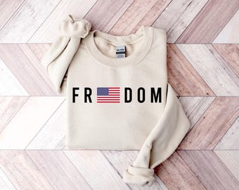Freedom Sweatshirt: USA Flag Patriotic Crewneck
