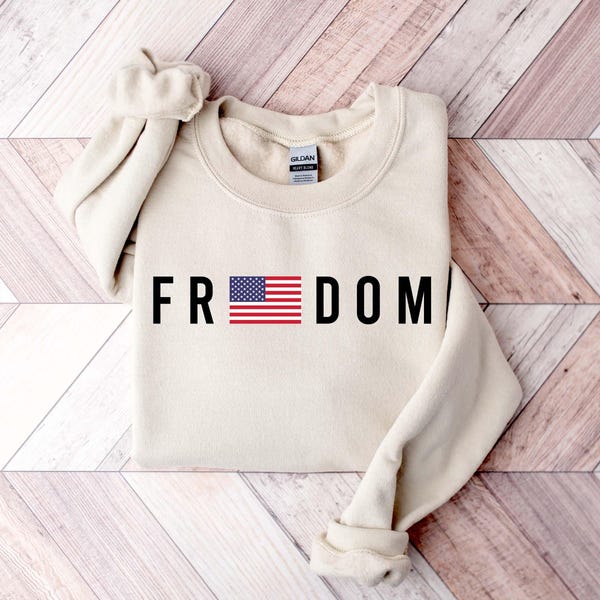 Freedom Sweatshirt: USA Flag Patriotic Crewneck