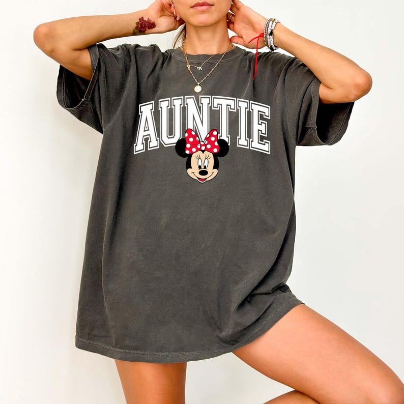 Disney Aunt Shirt Minnie Mouse Auntie Sweatshirt Aesthetic Disney Vacation Outfit for Aunts Magical Aunt Gift Comfort Colors Disney Trip Tee image 14