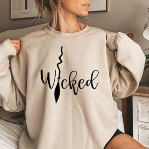 Wicked Halloween Sweatshirt: Girls Witch Spooky Cozy Fleece S-XXL image 1