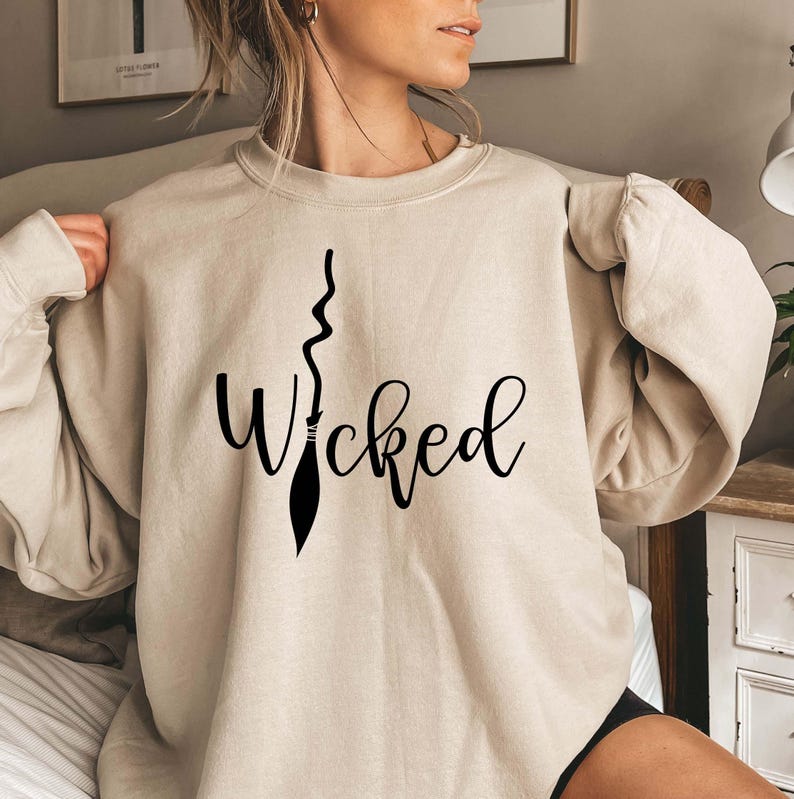 Wicked Halloween Sweatshirt: Girls Witch Spooky Cozy Fleece S-XXL image 1